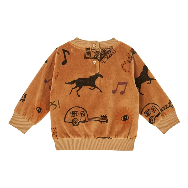 Emile et Ida Sweat Velours Bonaventure | Camel