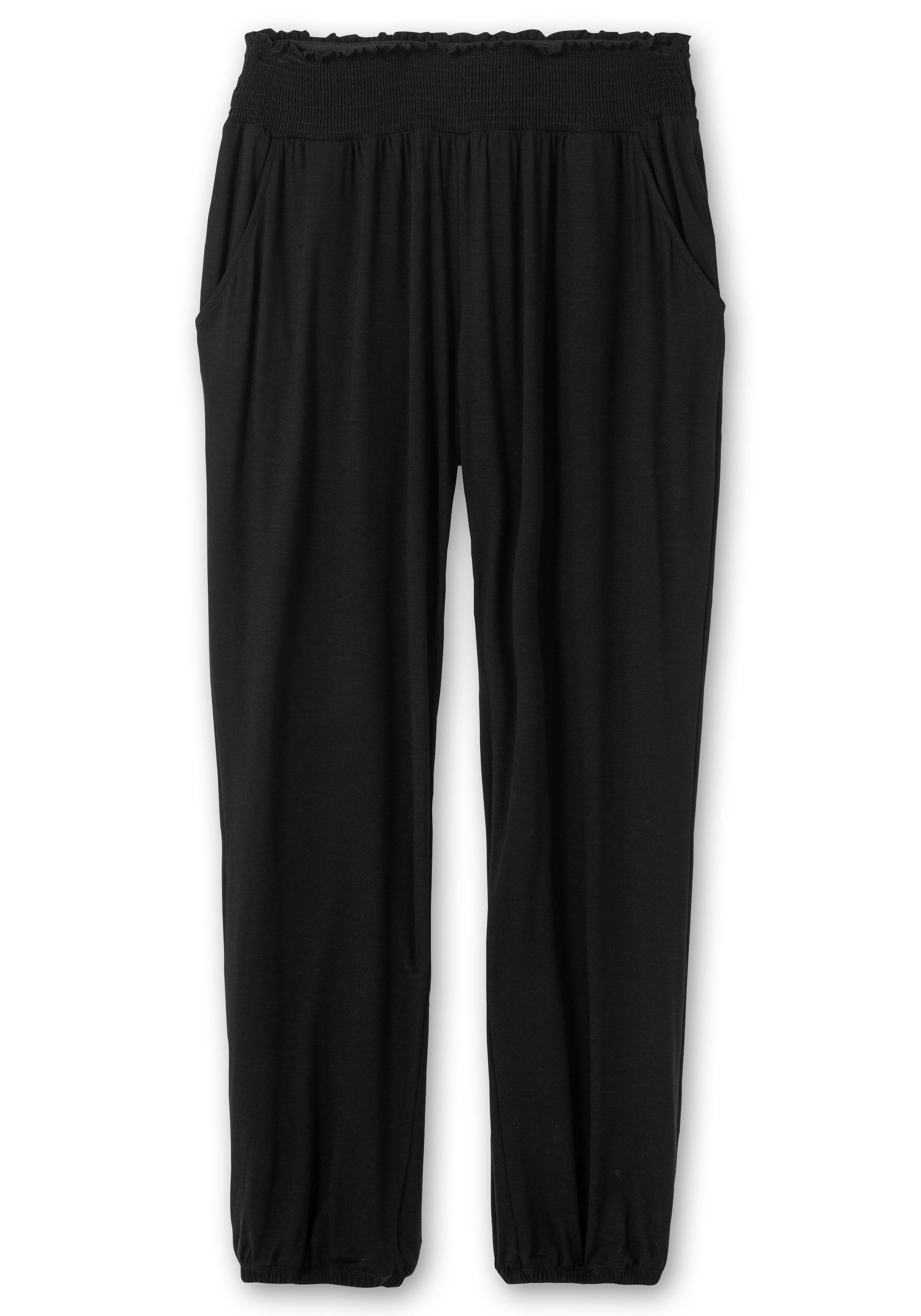 Jerseyhose mit Smokbund und Gummibündchen