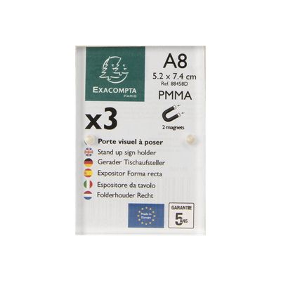 Exacompta - Porte-visuel fermeture magnétique - A8 - double face