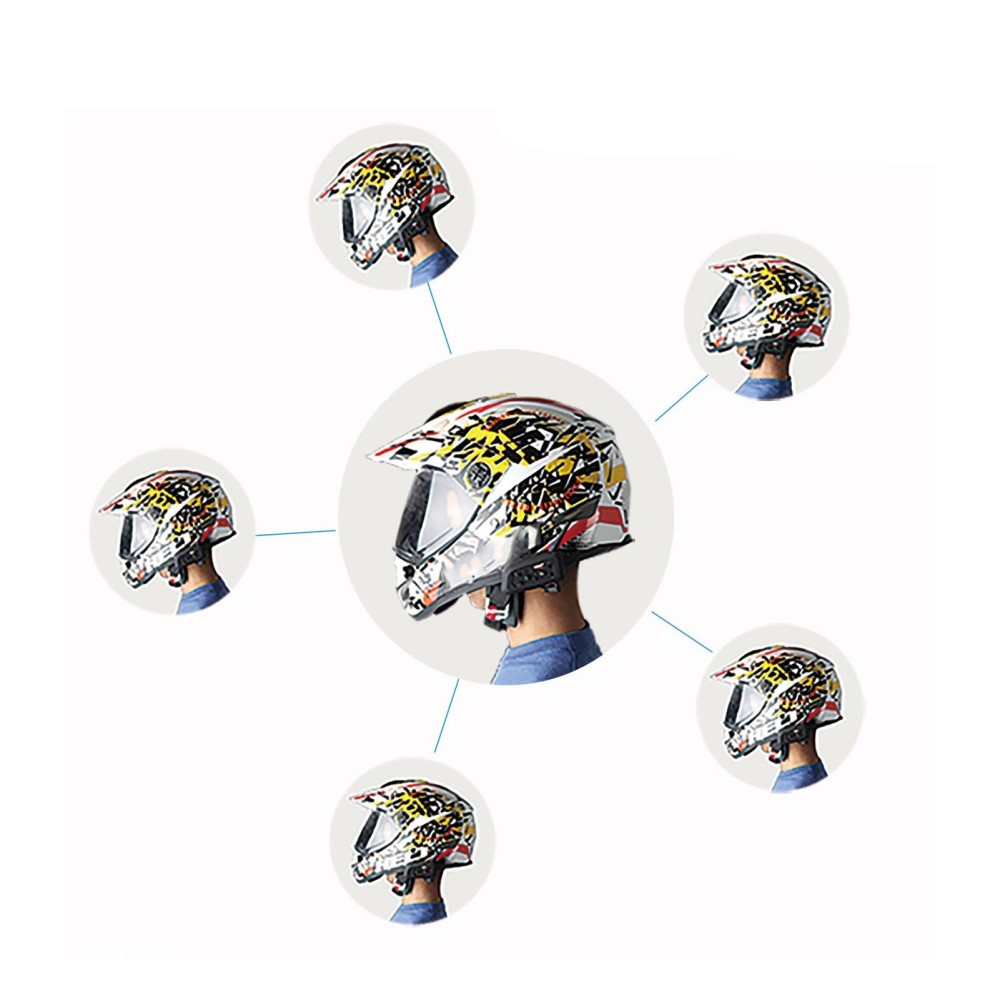Spritzwasserfestes (IP65) Motorrad Helm Intercom Bluetooth Headset 800m Reichweite (bis zu 6 Benutzer)