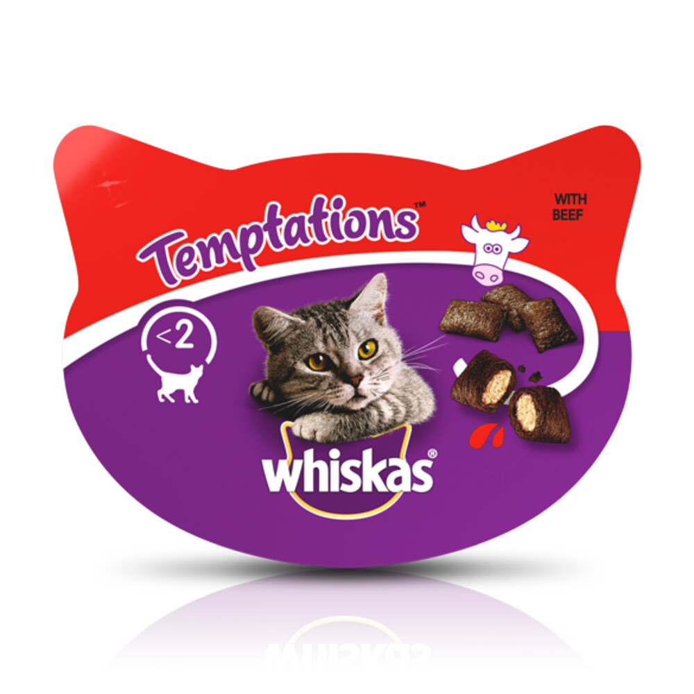 8x Whiskas Temptations Kattensnack Rund60 gr