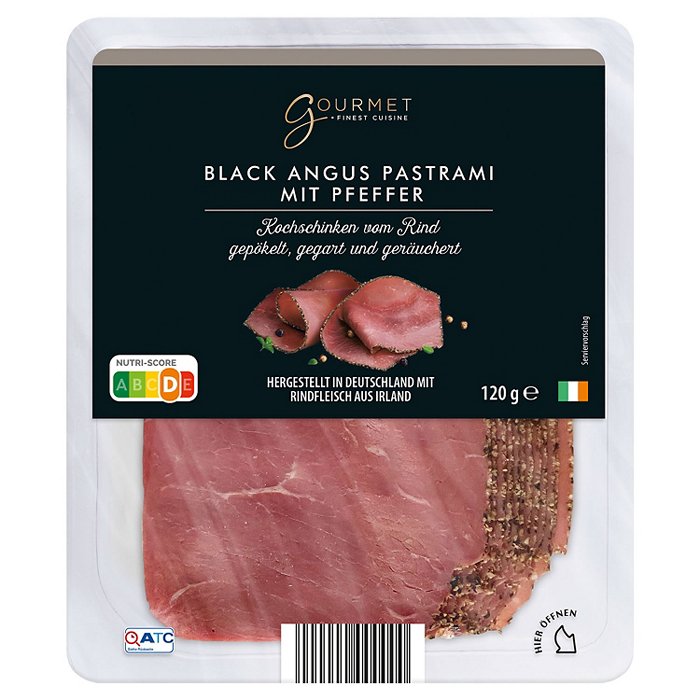 GOURMET FINEST CUISINE Black Angus Pastrami 120 g, Pfeffer