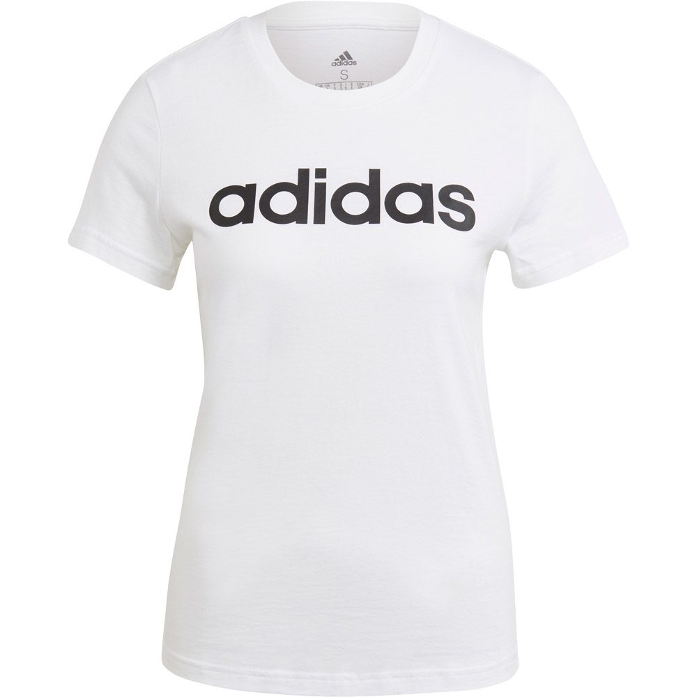 adidas Essentials Slim Logo T-Shirt Damen weiß