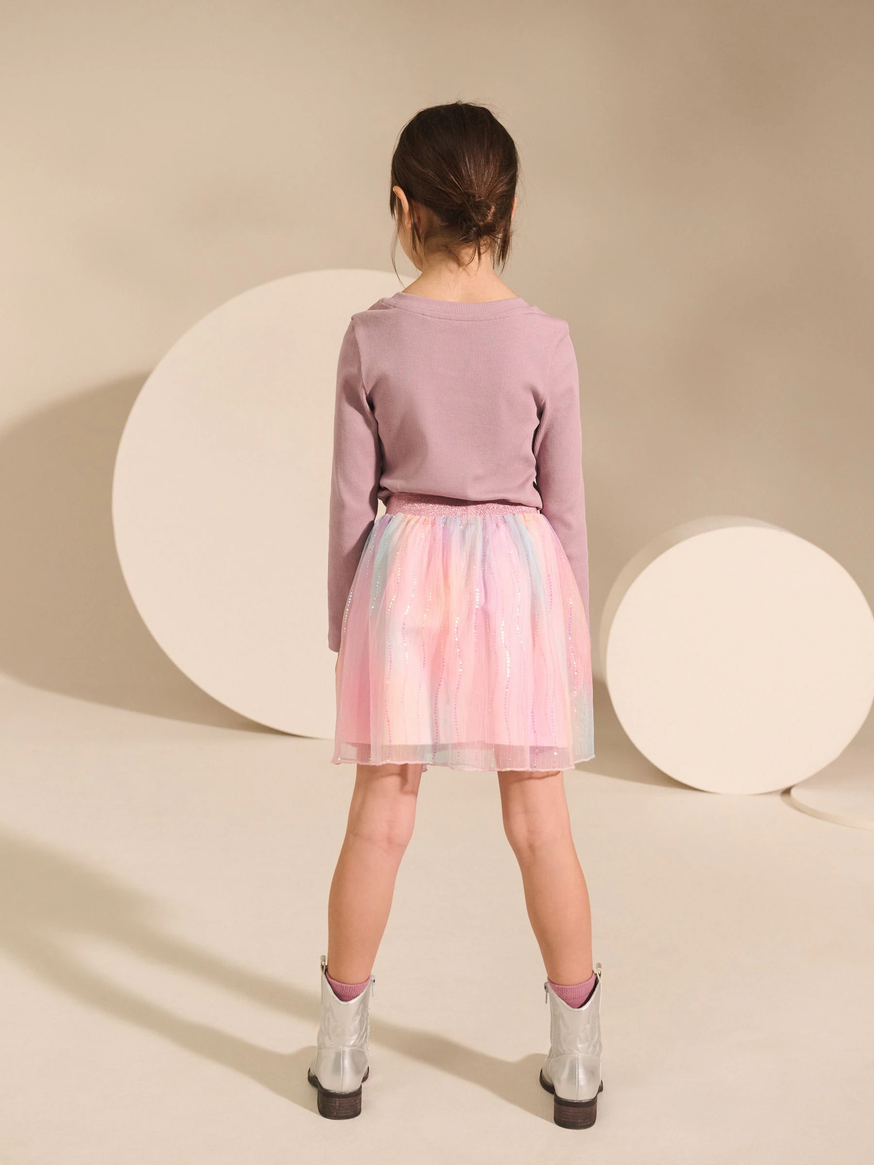Pink Rainbow Sparkle - Rok met elastische taille (3-16jr)