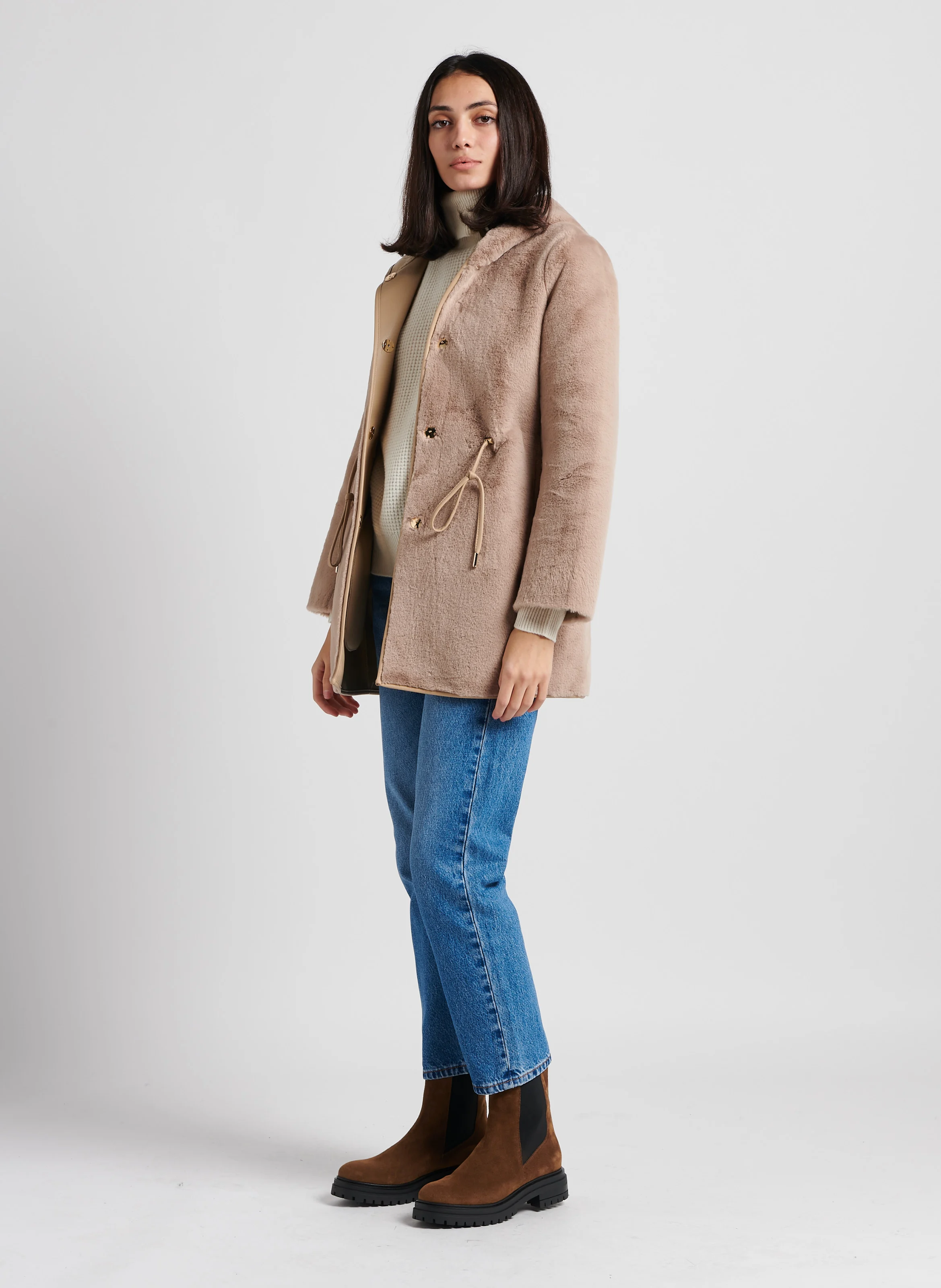 501 CROP - Jean droit cropped en coton | Jean Délavé