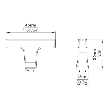 Knop Omer zwart 48mm