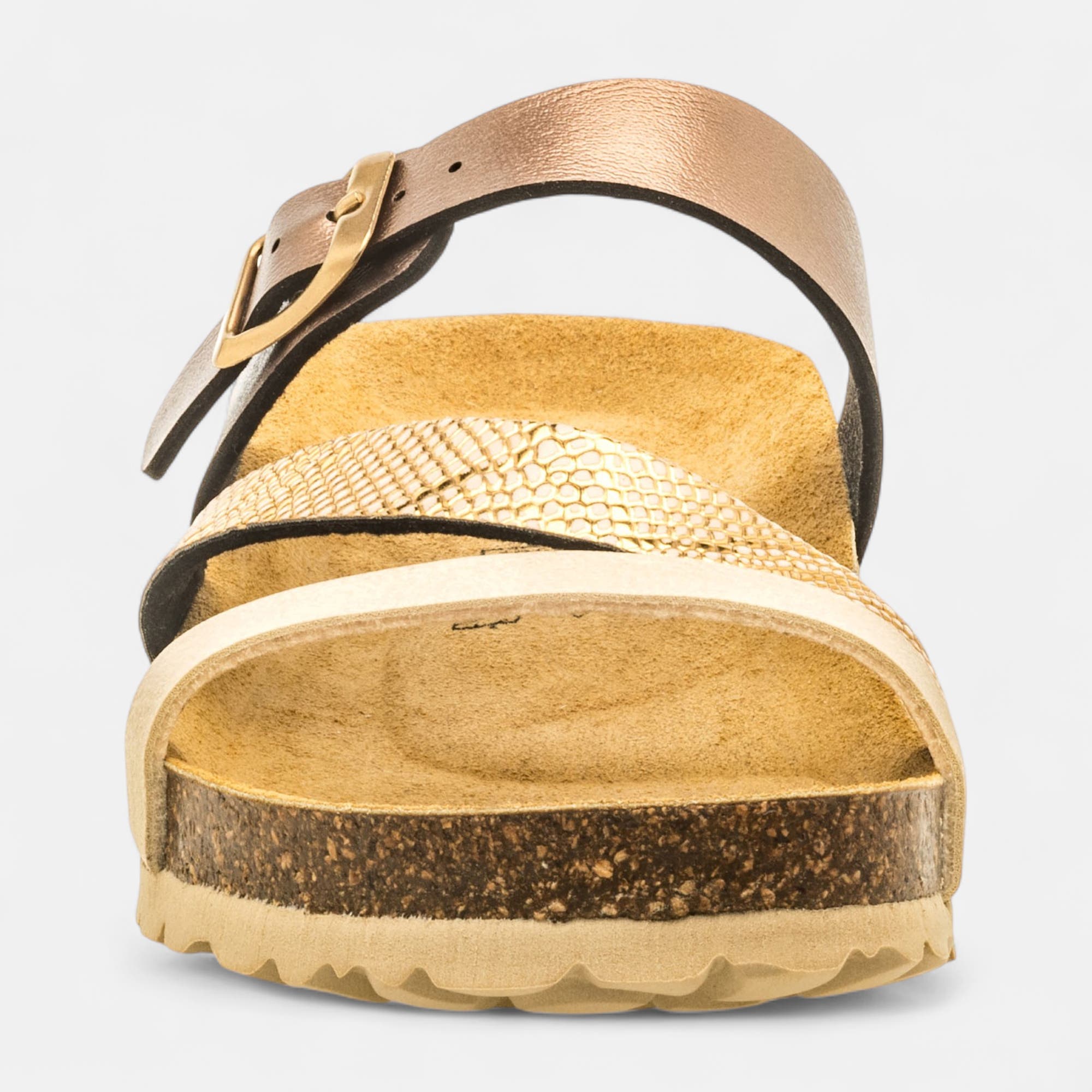 Mules semelle liège Femme bronze
