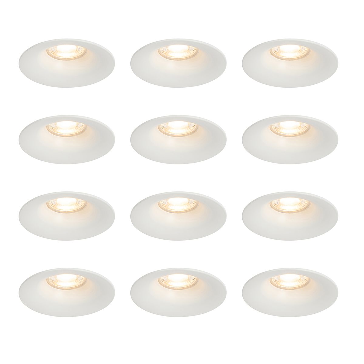 Set van 12 inbouwspots wit GU10 50mm - Gijs