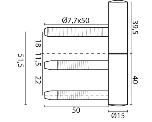 Deurscharnier met remfunctie, 2-delig, voor houten kozijnen (verpakking = 2 stuks)