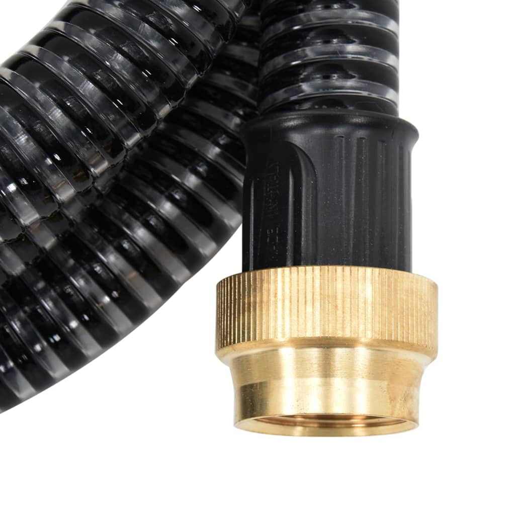 Tuyau d'aspiration avec raccords en laiton noir 1,1