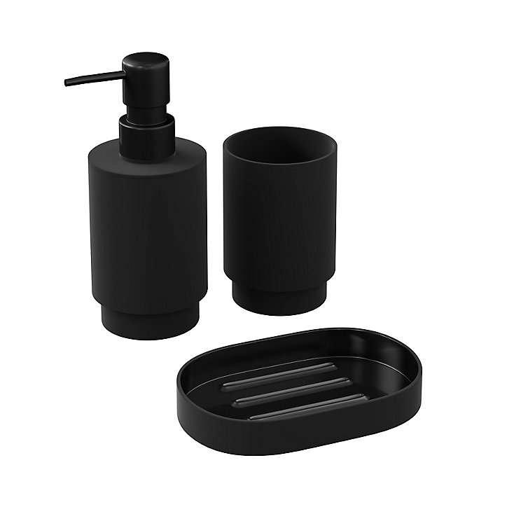 Porte savon GoodHome Kina en polystyrène coloris noir l.9 x P.14 x H.2 cm
