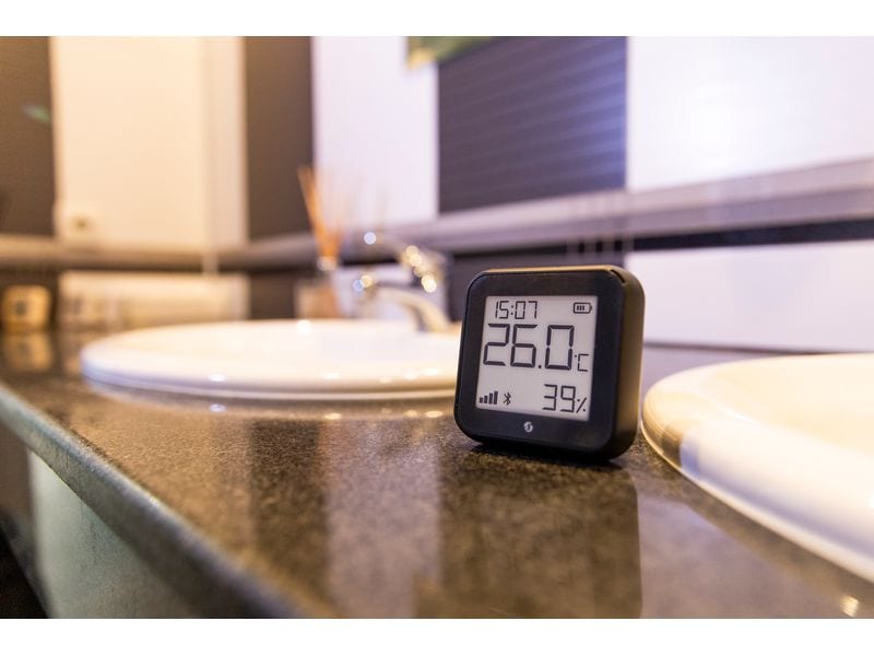 Shelly WLAN-Luftfeuchte- und Temperatursensor H&T Gen3, Sch Smart Home-Thermo-Hygrometer mit WLAN
