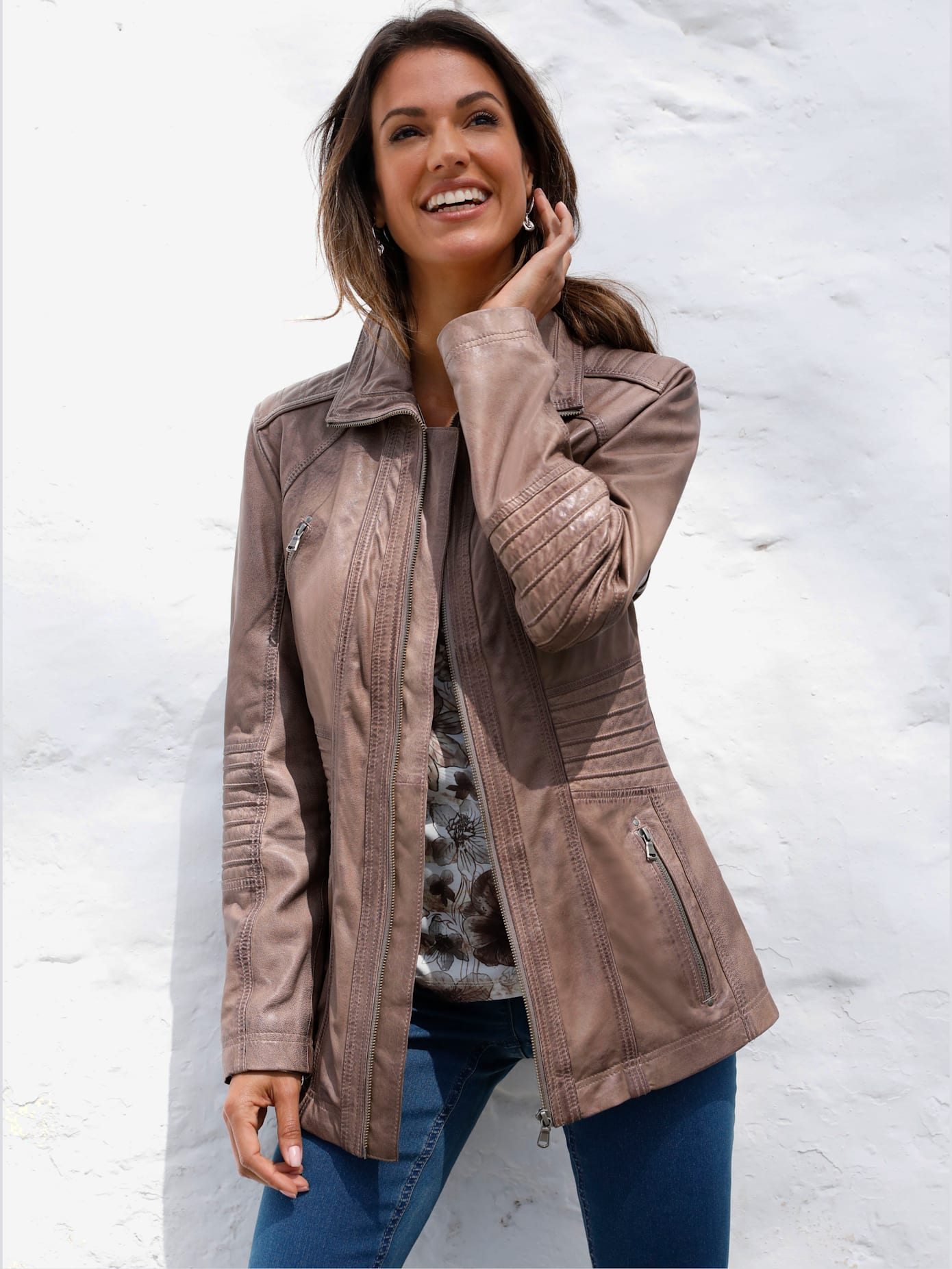 Veste en cuir cuir agneau nappa