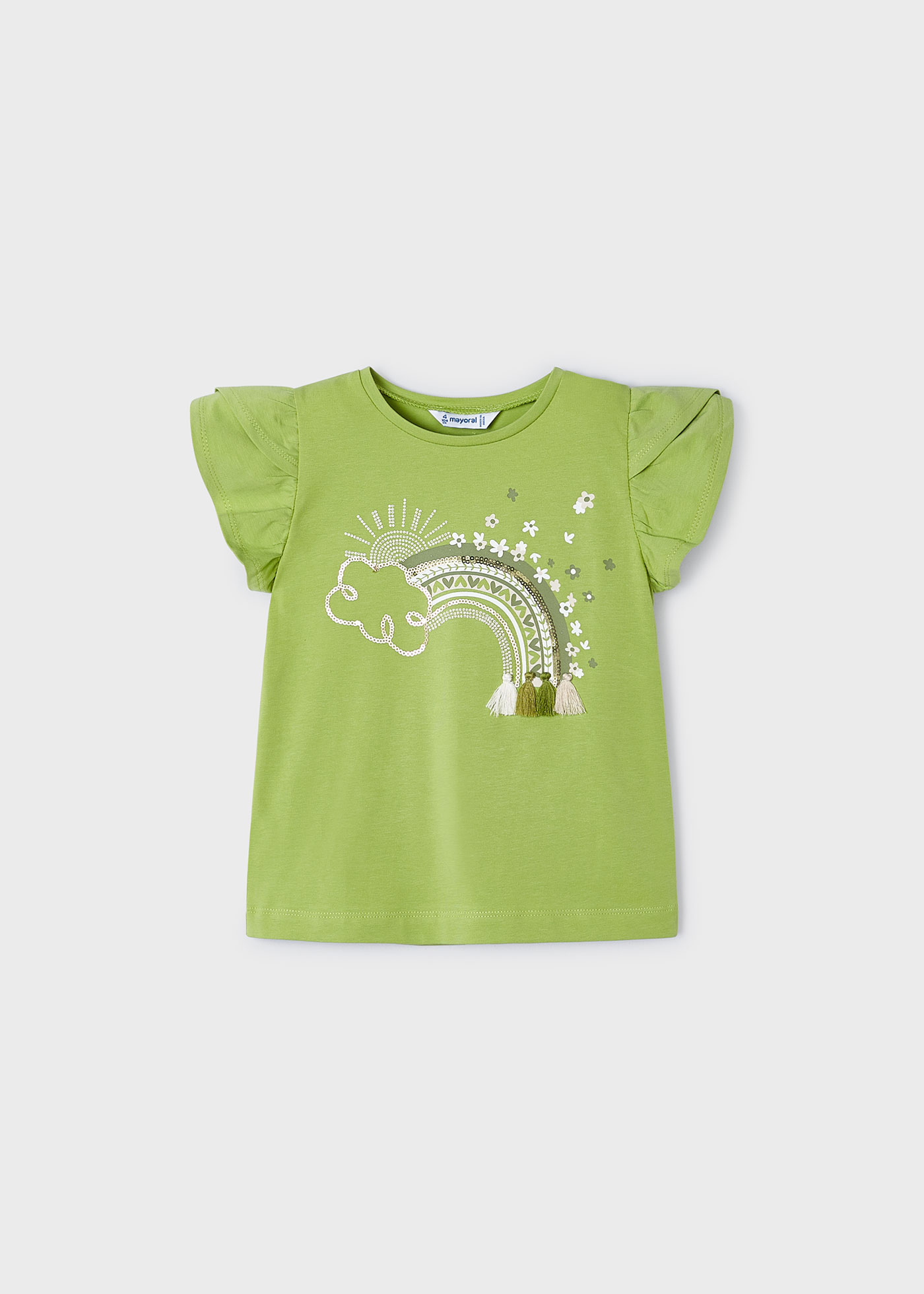 Camiseta feminina com estampa de maçã