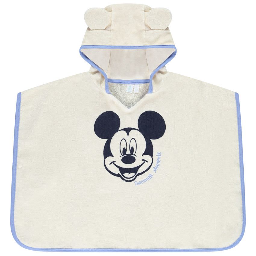 Cape de bain en éponge Mickey Disney pour bébé garçon - Ecru