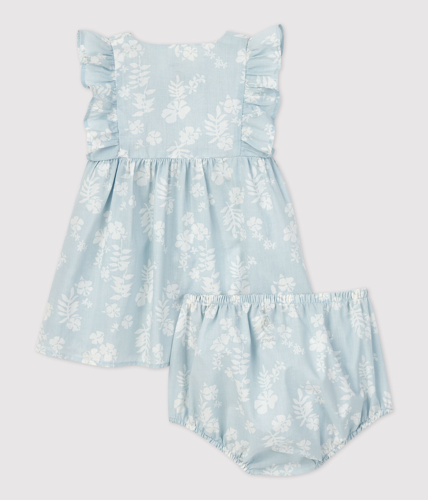 Robe avec bloomer imprimé Hawaï en popeline bio bébé