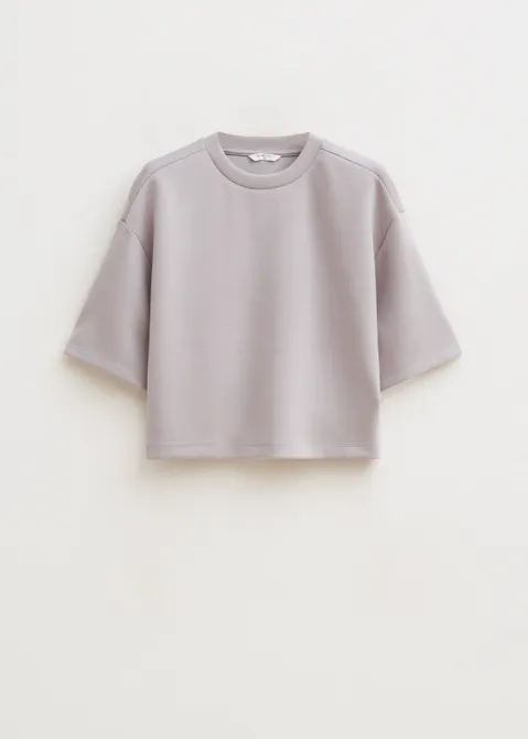 Scuba cropped t-shirt grijs (GRS.L)