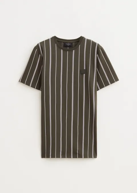 T-shirt met strepen groen (GRN.A)