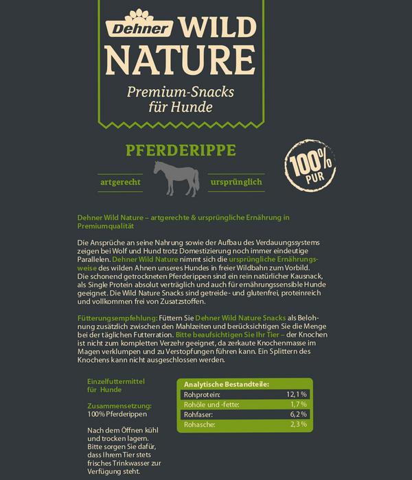 Dehner Wild Nature Hundesnack Pferderippe, 200