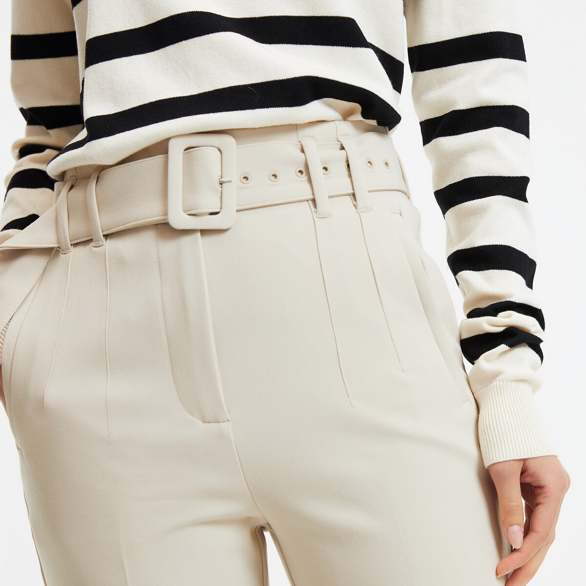 COLEÇÃO LA REDOUTE<br>Calças slim com cinto