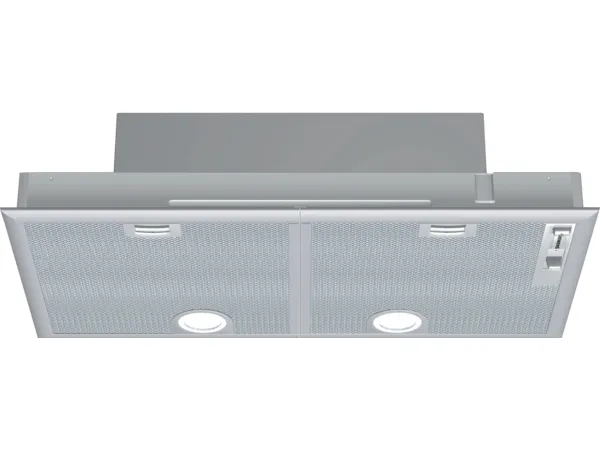 Siemens iQ300 LB75565 - Hætte - tag - Niche - bredde: 70 cm - dybde: 35 cm - udtrækning og recirkulation (-) - med intern motor - metalsølv