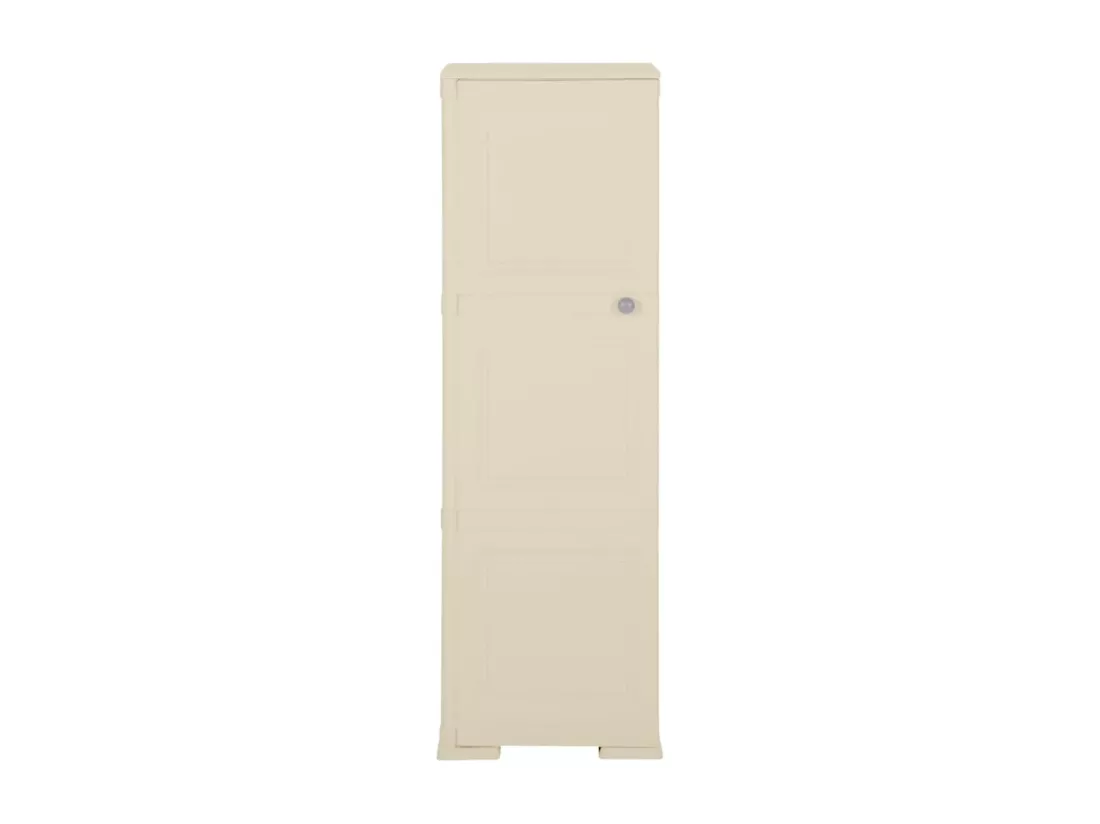 Armoire plastique 40x43x125 cm design de bois blanc angora