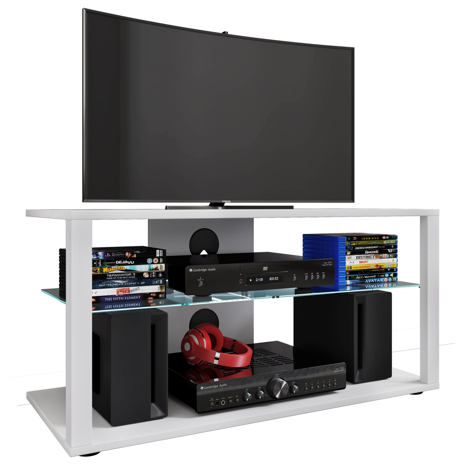 TV-Lowboard FOLAS L - weiß - 90 cm breit