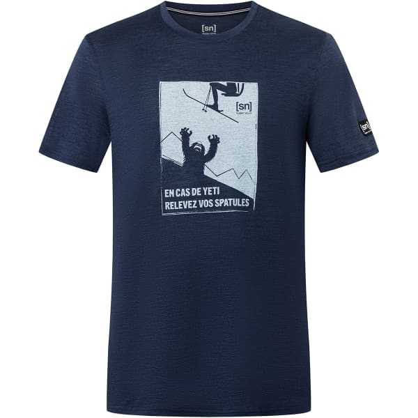 T-shirt randonnée SUPER.NATURAL M YETI TEE BLUE IRIS MELANGE/VAPOR GREY