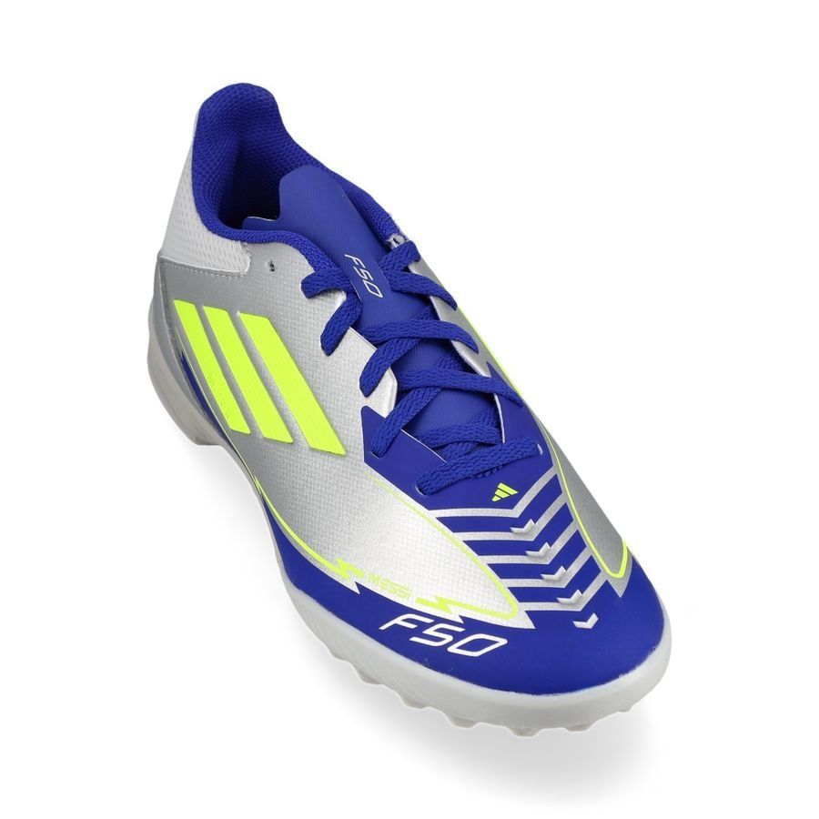 adidas F50 Messi League TF La Vida Rapida - Argenté/Jaune/Bleu Enfant