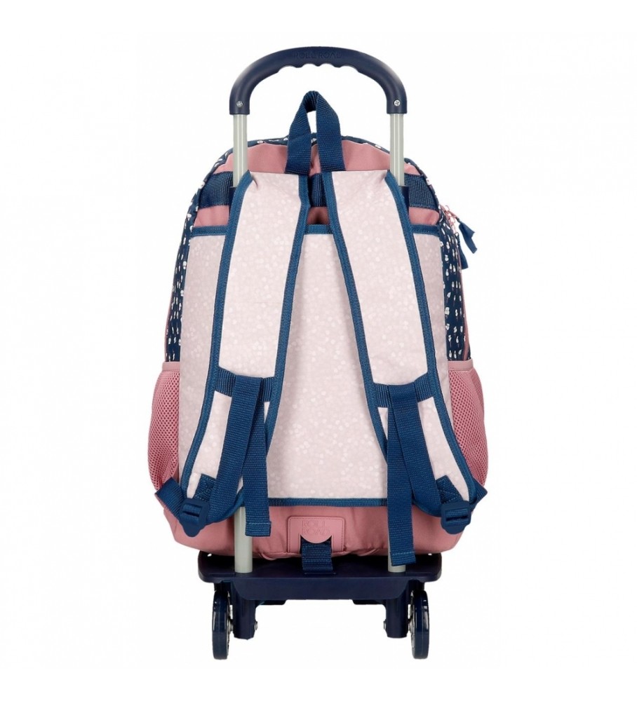 Roll Road Mochila Escolar Roll Road One World Dos Compartimentos con carro rosa