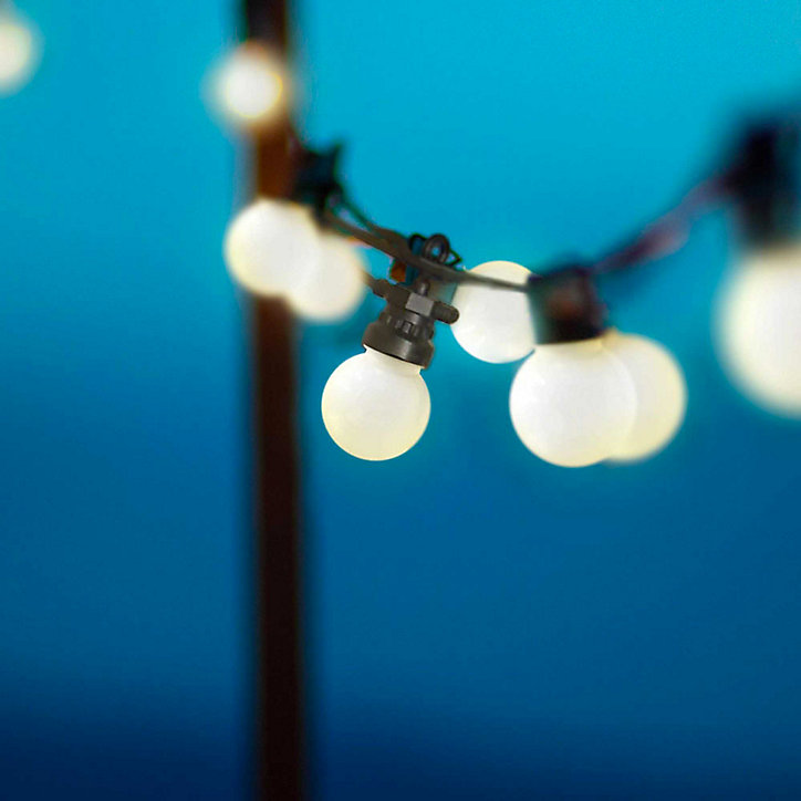 Guirlande solaire LED Party Milky Solar 100lm IP44 1W blanc chaud L3,750m