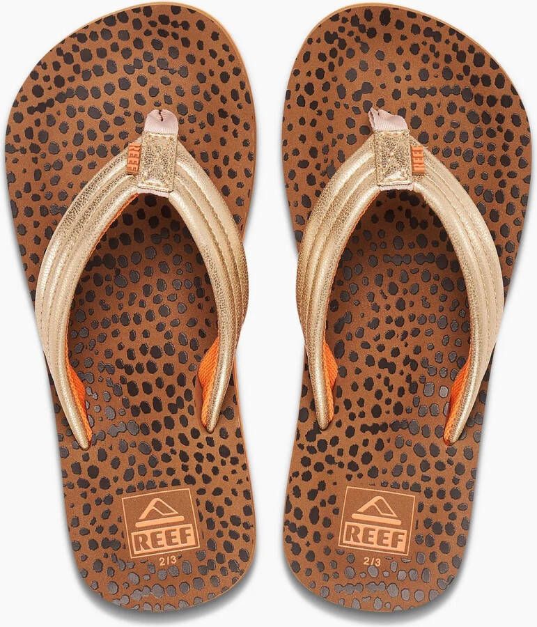 Reef Kids Ahi Wild teenslippers bruin goud Meisjes EVA 37