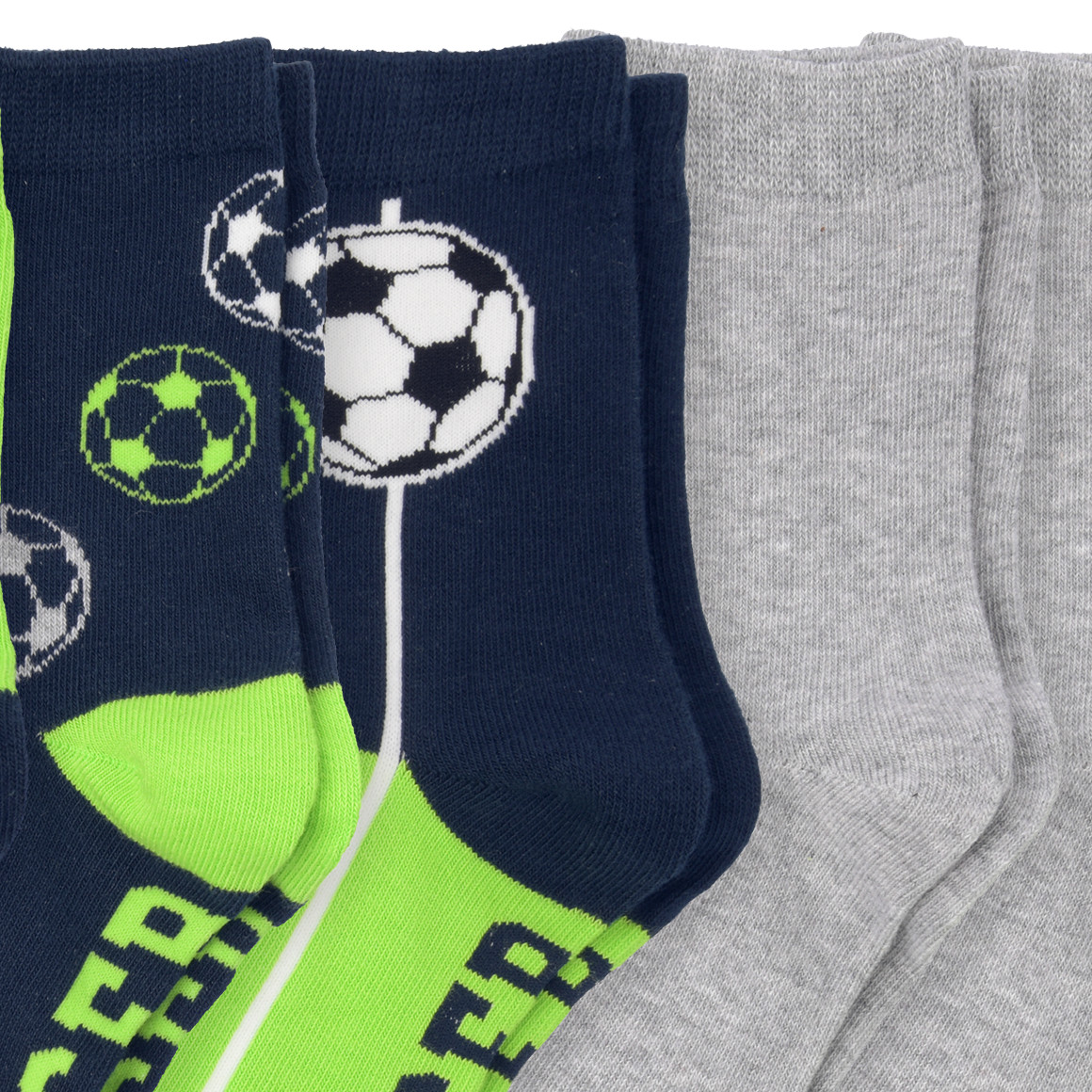 Topolino 5 Paar Jungen Socken in verschiedenen Dessins dunkelblau / neongrün / grau