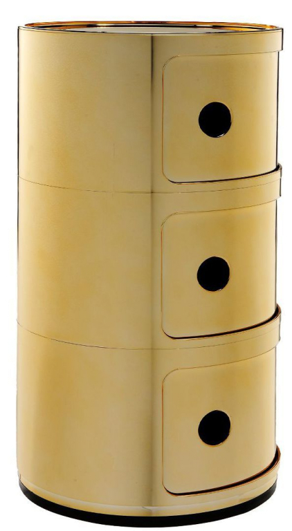Kartell Componibili nachtkast metallic (3 comp.) Ø32 chroom
