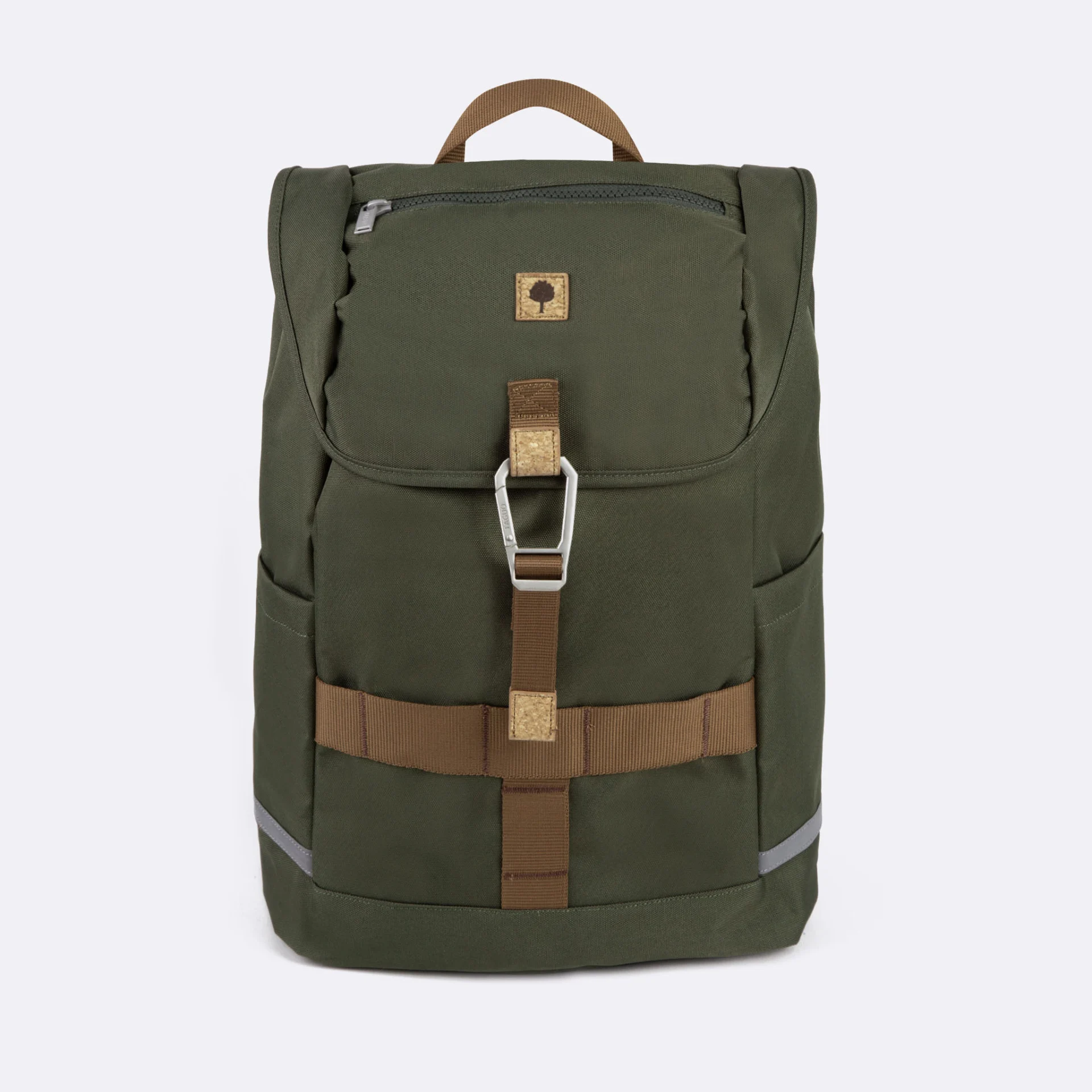 Sac à dos kaki végan en polyester recyclé - modèle Level up