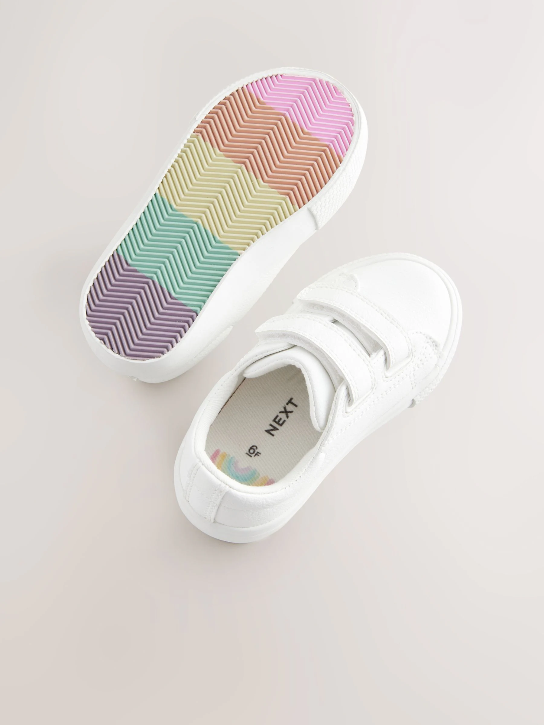 Wit - Sneakers met dikke zool en klittenbandsluiting