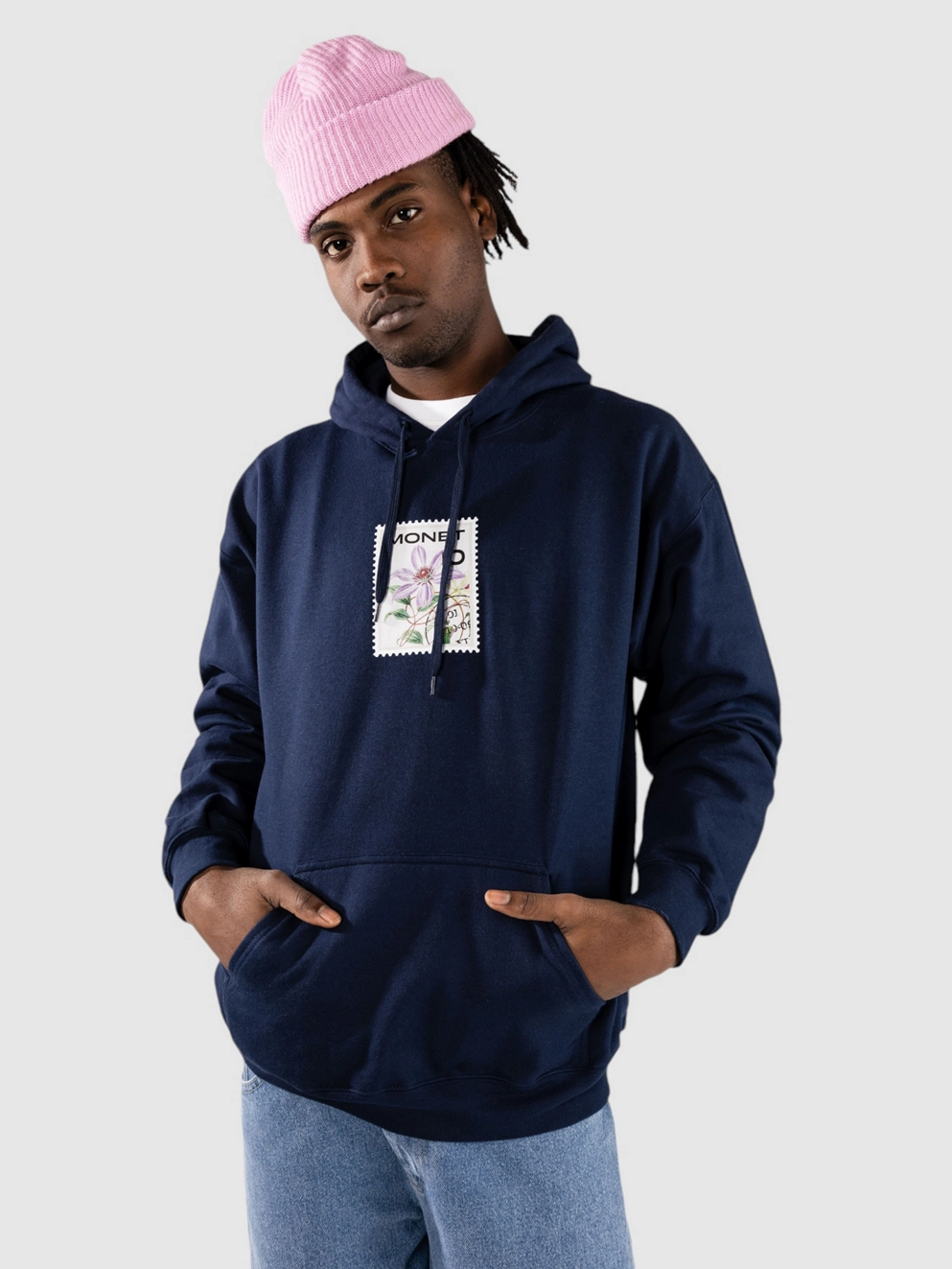 Monet Skateboards Floral Stamps Hoodie deep navy