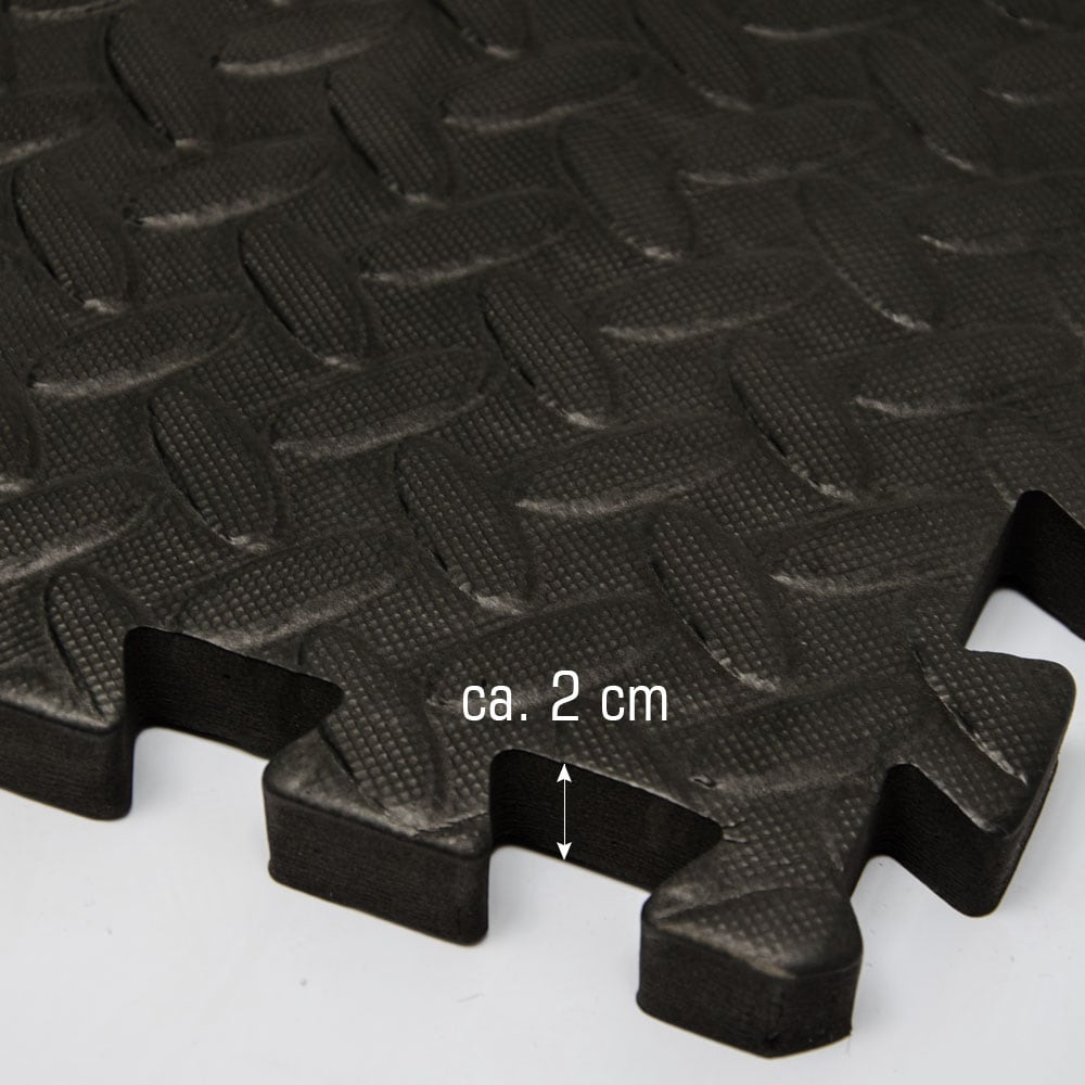 8 Bodenschutzmatten mit Rand - 63x63x2cm Fitness Bodenmatte