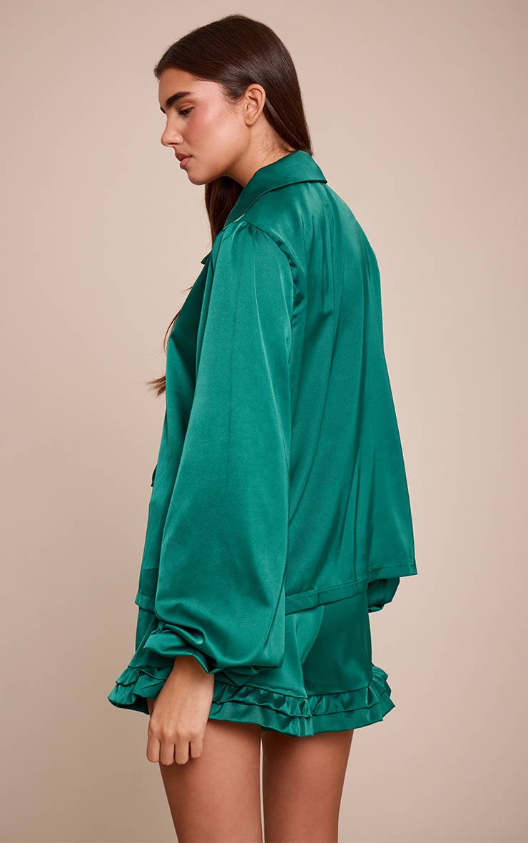 Vert Pyjama À Volants Avec Nœud À Nouer