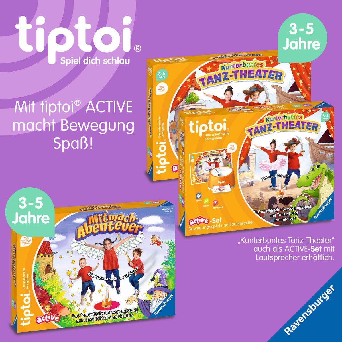 Ravensburger Spiel tiptoi® ACTIVE Dschungel-Olympiade
