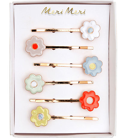 Meri Meri Haarnadeln - 6er-Pack - Emaille - Daisy - 5,5 cm - Blu