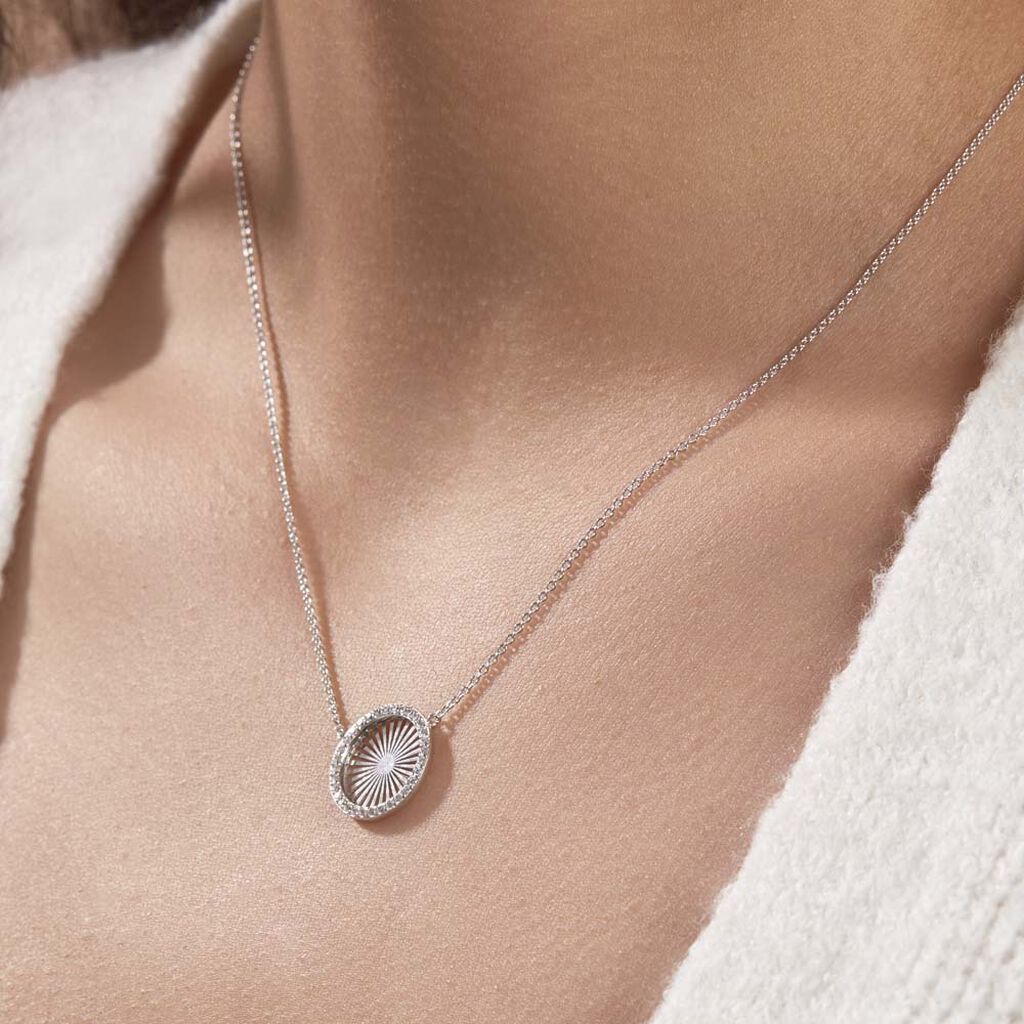 Collier Feliz Argent Blanc Oxyde De Zirconium