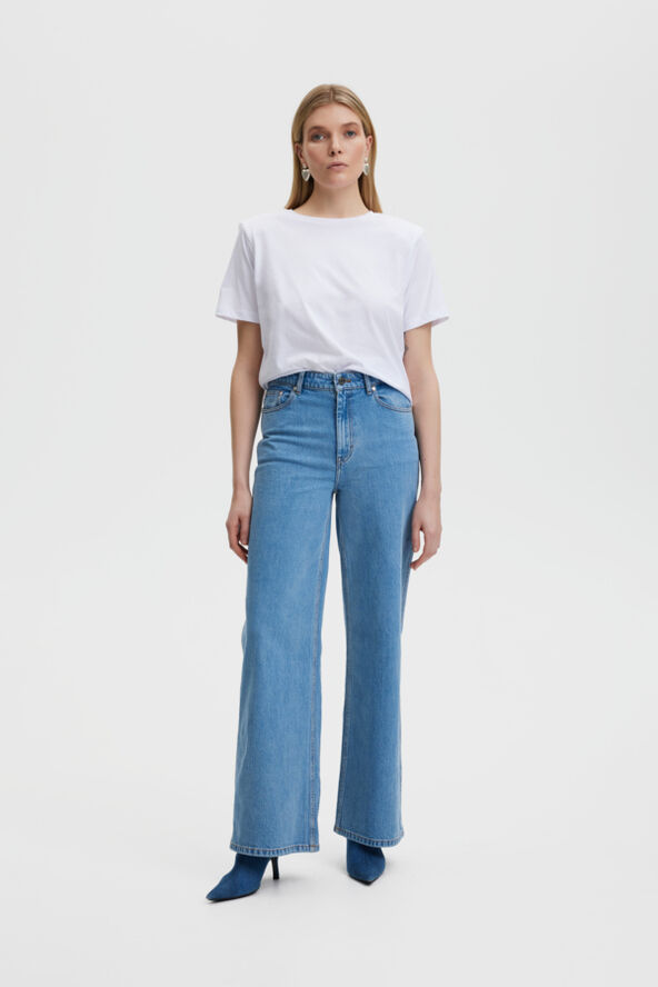 Gestuz AuraGZ HW wide jeans NOOS Mid blue washed