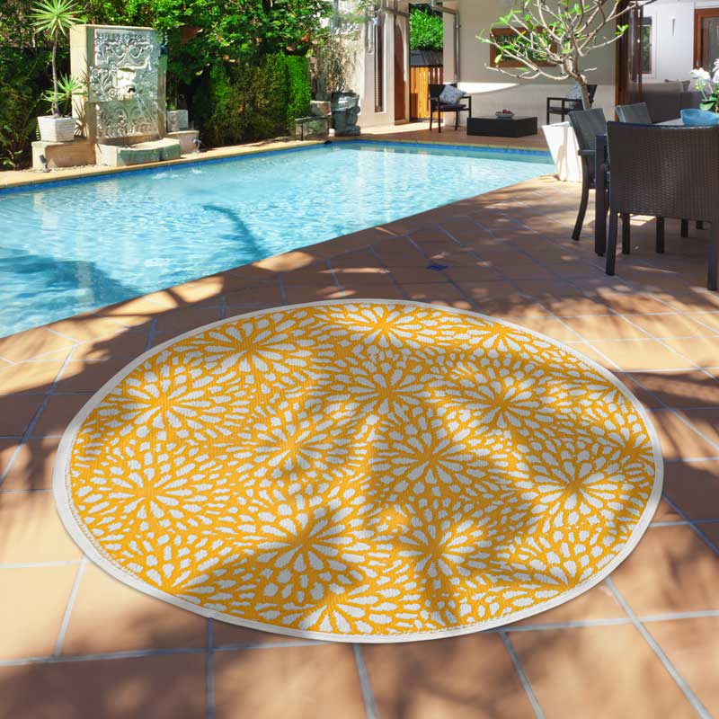 Tapis tissé plat 'Florea' rond