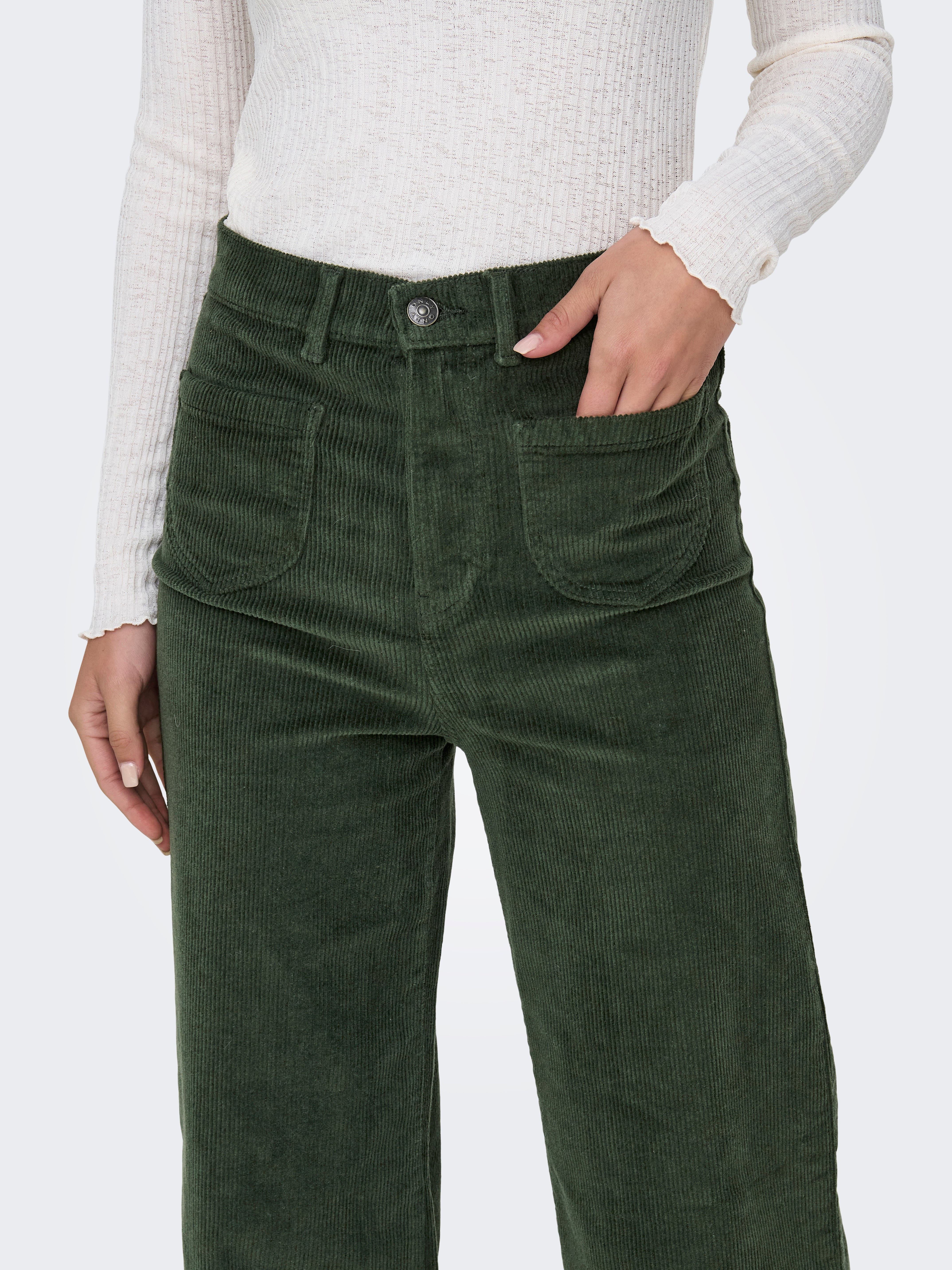 ONLHOPE Hohe Taille Gerade geschnitten Hose mit weitem Beinschnitt Duffel Bag