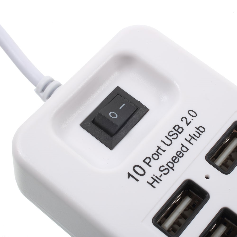 (1m) 10-fach USB 2.0 Multiport Adapter Hub - Weiss