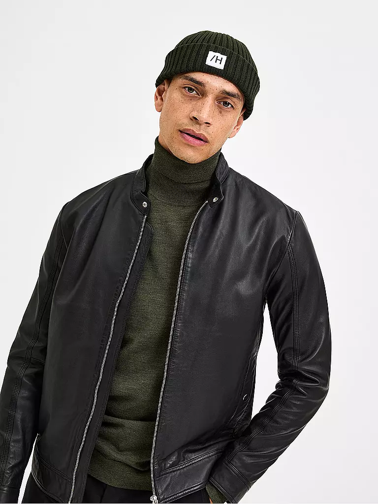 SELECTED Lederjacke SLHARCHIVE schwarz