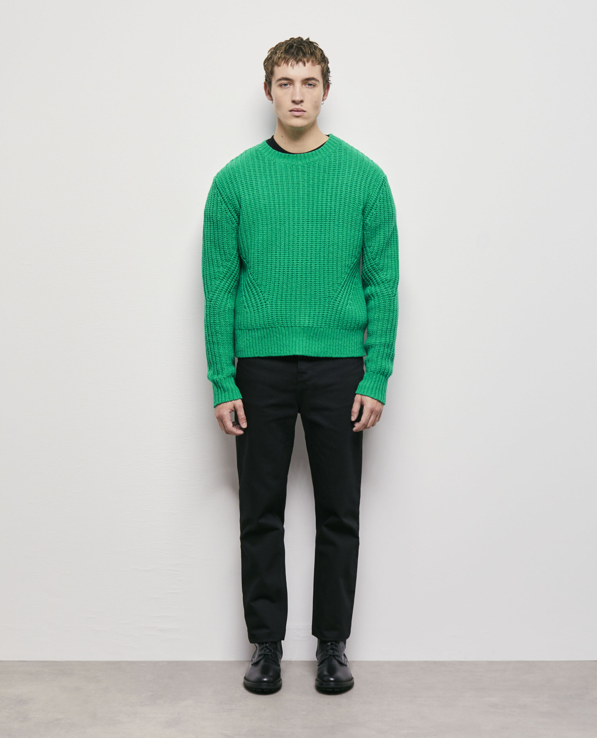 Pull en maille verte