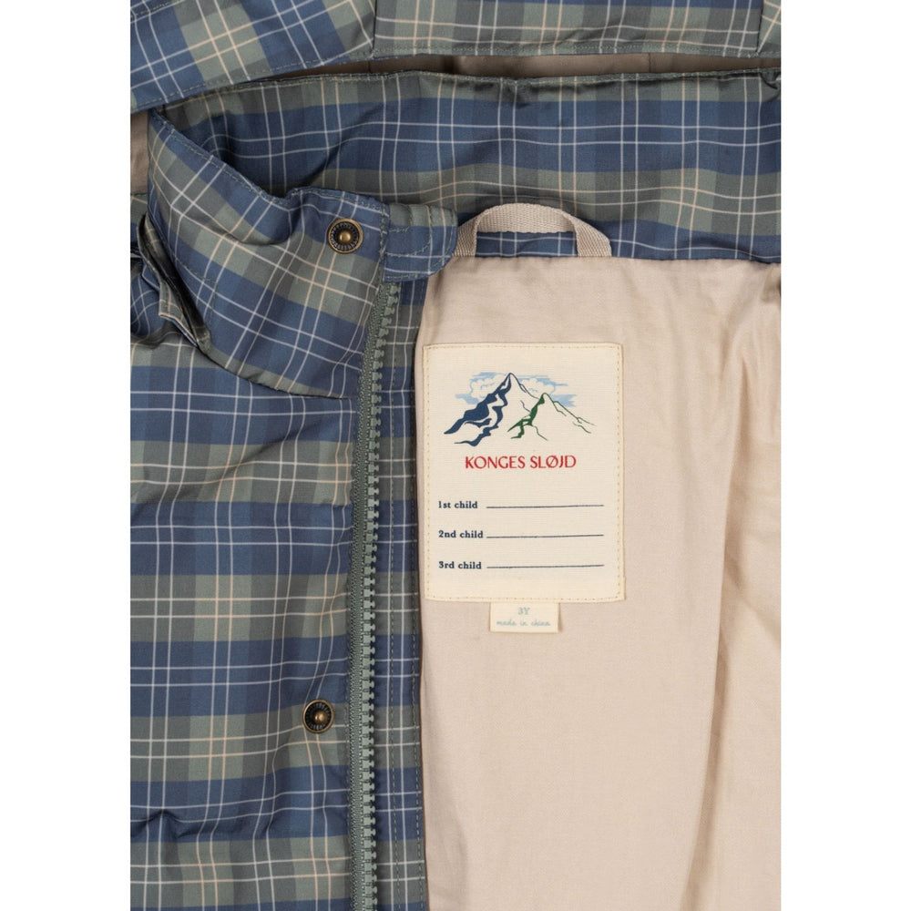 Køb Konges Sløjd Laurel Blue Check Magnum Down Jakke Print Grs