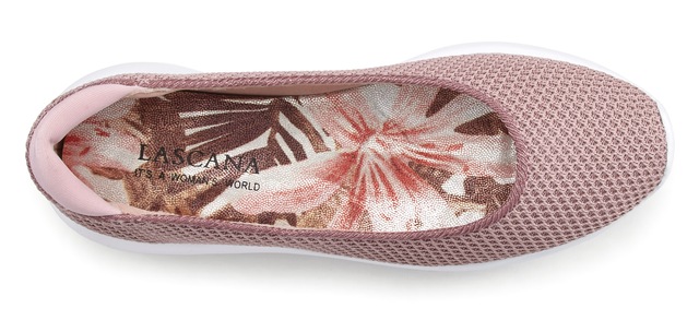 LASCANA Ballerina »Freizeitschuh, Slipper, Halbschuh,«  zum Reinschlüpfen, leichte Mesh-Optik VEGAN